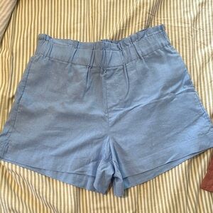 Women's paper bag waste linen Shorts